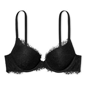 Victoria’s Secret Lightly-Lined Full Coverage Lace Bra, Colour: Black, Size: 44D